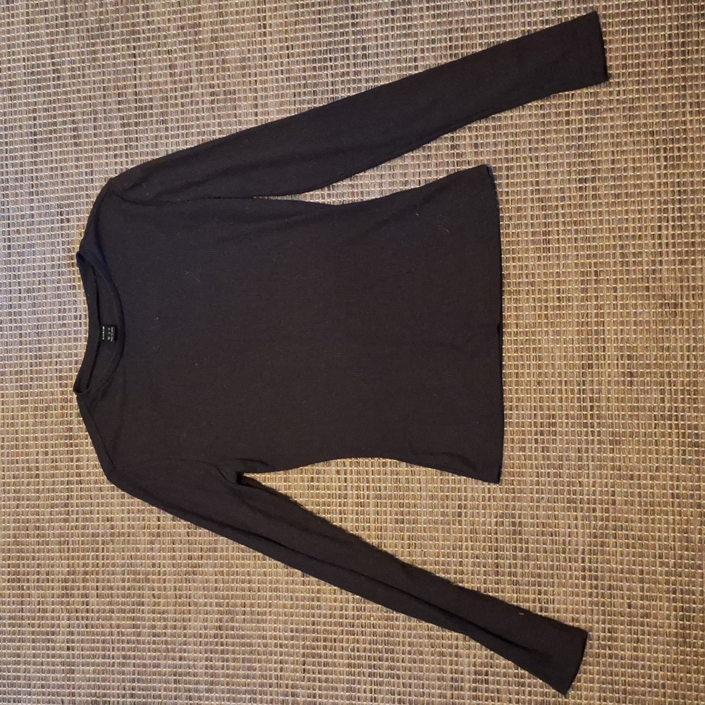 Black Ribbed Shein Longsleeve Shirt